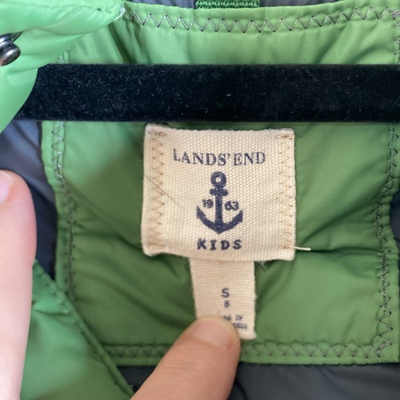 Lands End puffer vest green kids size 8/small unisex EUC - Picture 4 of 6